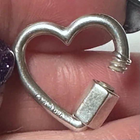 Marla Aaron Baby Drop Lock & Heart Lock Sterling - Picture 6 of 7